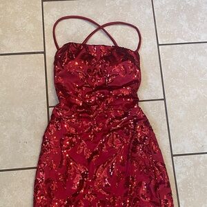 Windsor Red Sequin Prom Dress
